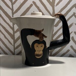 Pier 1 Monkey Design Ceramic Teapot